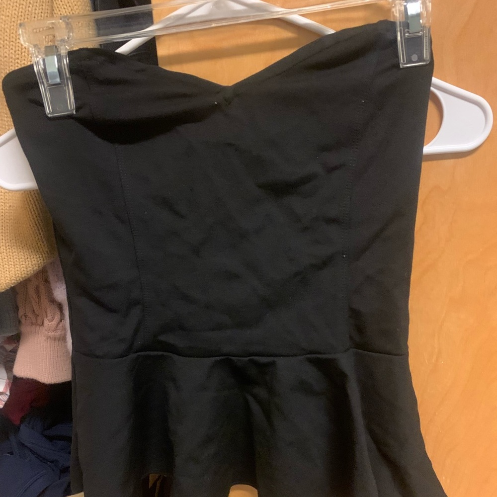 Black peplum top size small
